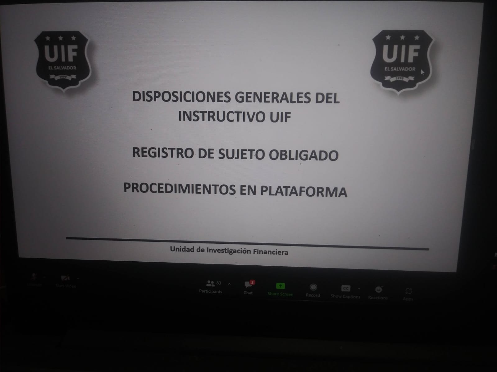 Reunión virtual con la UIF 